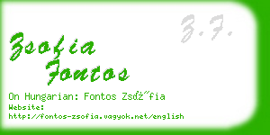 zsofia fontos business card